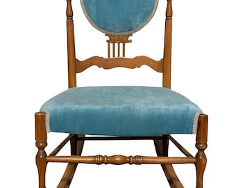 Antique Rocking Chair Rocker Armchair Spindle Traditional Shabby Chic Country French Glider Wood Nursery Room Furniture CUSTOM PAINT Avail