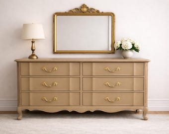 Pick Your Color French Provincial Dresser -  Vintage Serpentine Chest - Refinished To Order