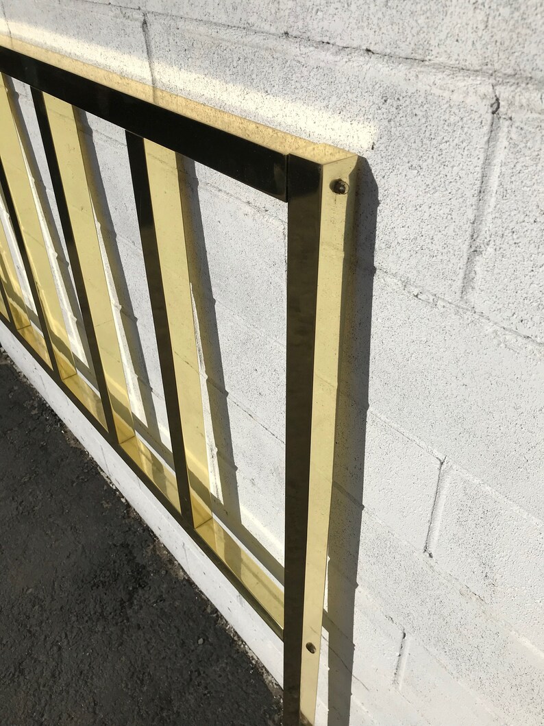 Vintage Polished Brass King Headboard | Hollywood Regency bild 10