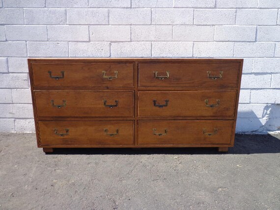 Henredon Campaign Dresser Chest Of Drawers Bureau Buffet Image 0