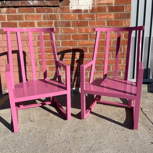 Pair of Rocking Chairs Vintage Indoor Outdoor Rocker Armchair Glider Nursery Bohemian Boho Chic Hollywood Regency Eclectic Style image 11