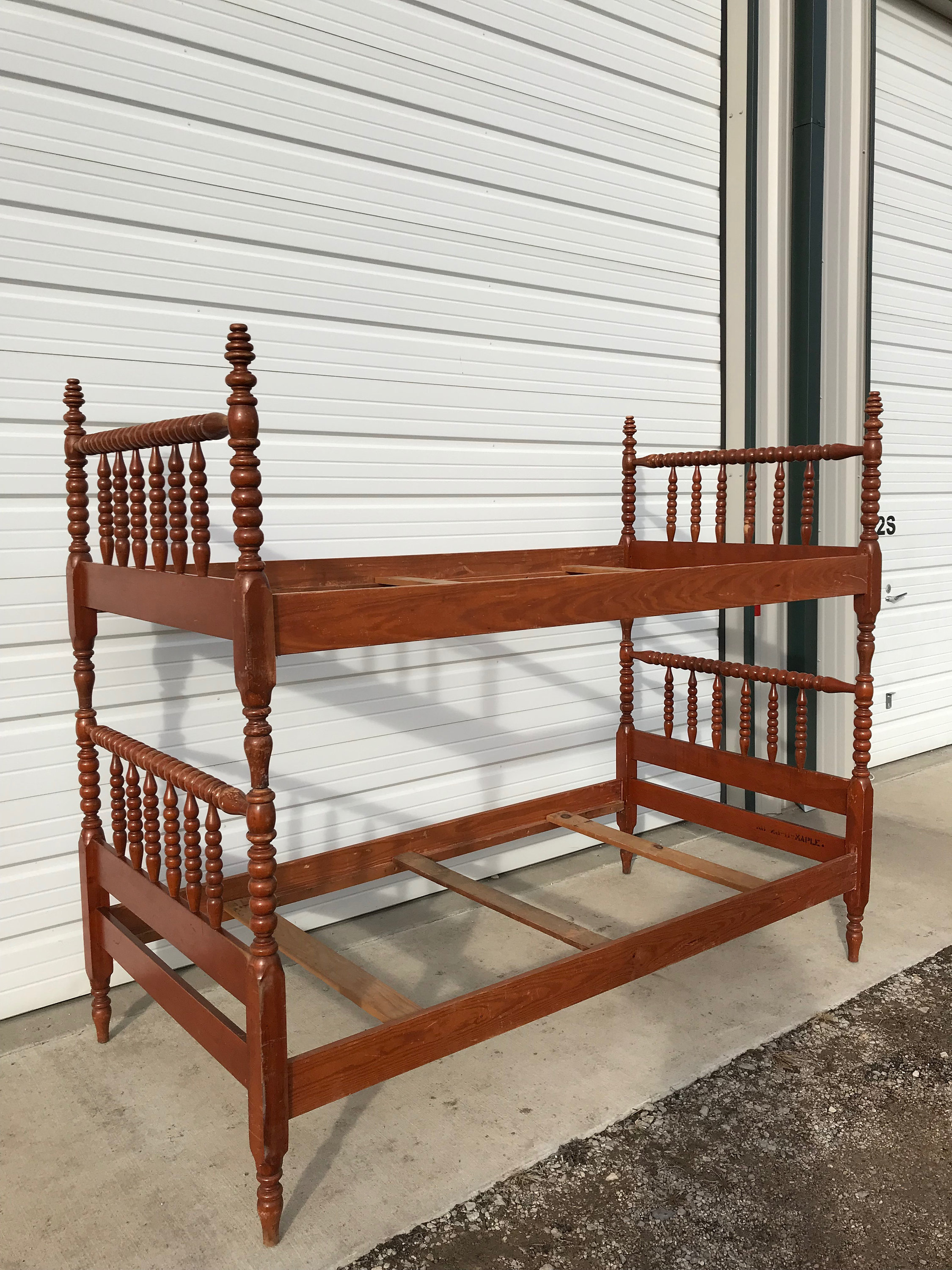 2 Twin Beds Antique Jenny Lind Single Bunk Beds Shabby Chic Spindle