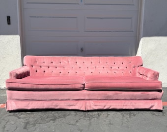 Vintage Tufted Sofa Couch Hollywood Regency Style Loveseat Lounge Seating Settee Rococo Baroque Mid Century Post Modern Bohemian Boho