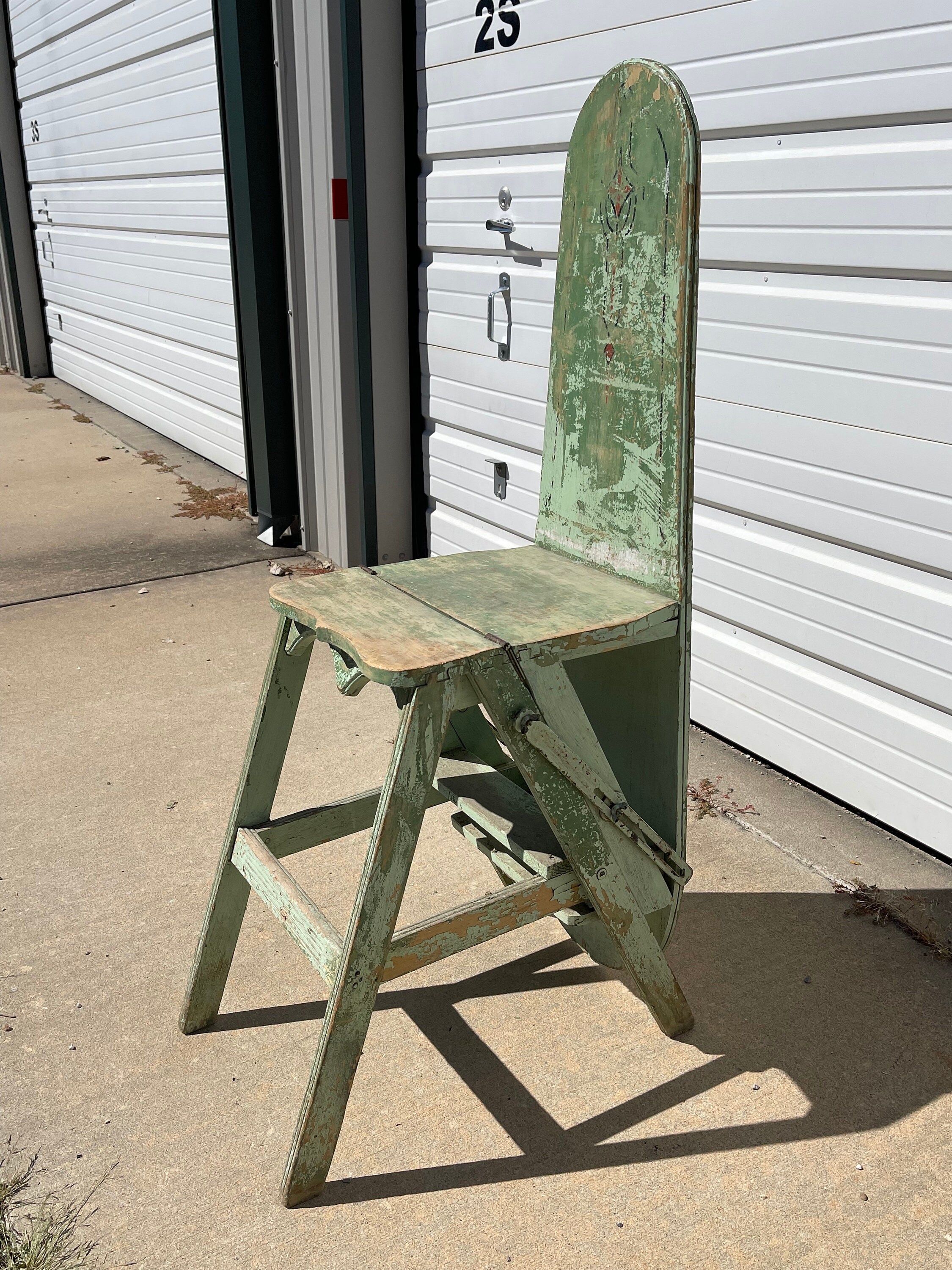 Vintage Combo Chair Ironing Board Step Ladder Circa 1930s