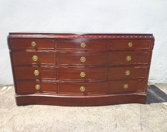 Antique Dresser Mahogany Wood Art Deco Chest of Drawers Wood Furniture Midcentury Mid Century Retro Bedroom storage CUSTOM PAINT AVAIL