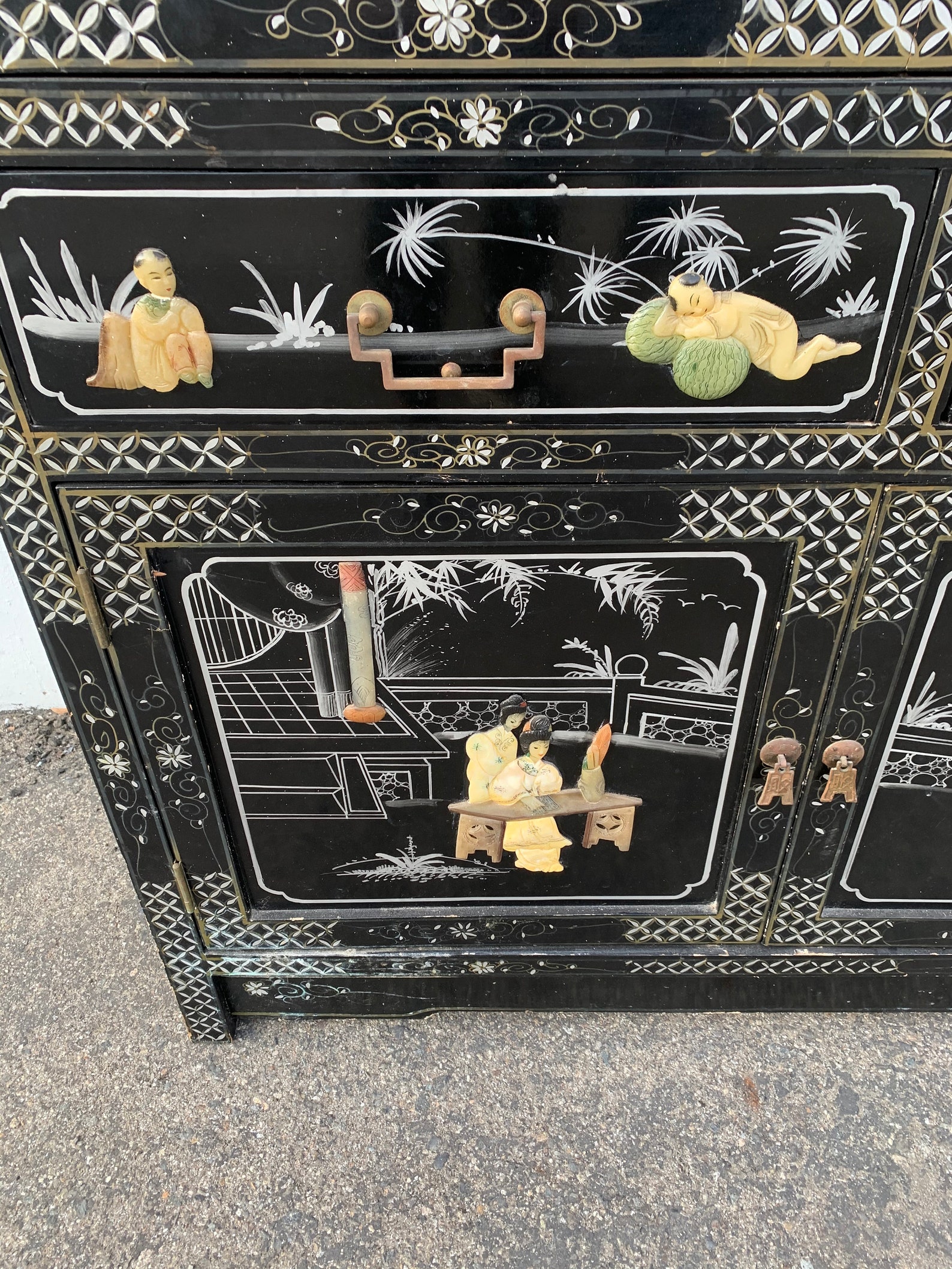Chinoiserie China Display Case Hutch Etagere Glass Etsy