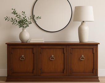 Vintage Sligh Walnut Credenza: Hollywood Regency Style Sideboard CUSTOM PAINT / REFINISHING Available