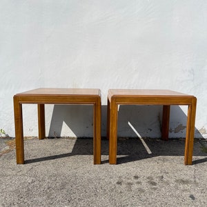 Pair of Tables Drexel Accolade Post Modern Solid Wood Vintage Mid Century Chinoiserie Bohemian Chic Asian Chinese CUSTOM PAINT Avail