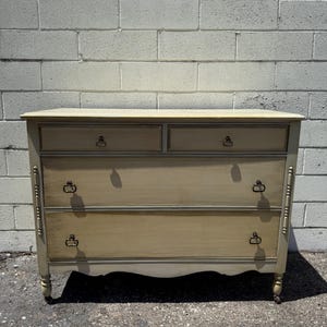 Antique Dresser Shabby Chic Finish Storage Chest Drawers Buffet Vanity Country French Cottage Bedroom Set Table Painted  CUSTOM PAINT AVAIL