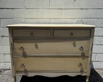 Antique Dresser Shabby Chic Finish Storage Chest Drawers Buffet Vanity Country French Cottage Bedroom Set Table Painted  CUSTOM PAINT AVAIL