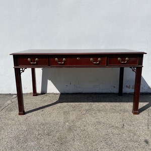 Vintage Desk Wood Fretwork Writing Work Office Makeup Computer Table Console Asian Chippendale Bohemian Chic Eclectic CUSTOM PAINT AVAIL