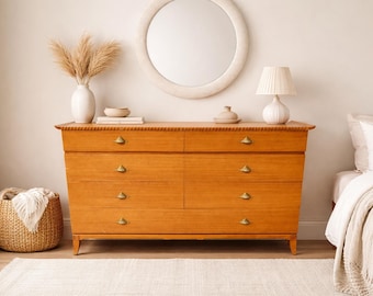 Antique Dresser by Rway | Art Deco Brass Shell Pulls |  CUSTOM PAINT AVAILABLE