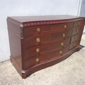 Antique Dresser Mahogany Wood Art Deco Chest of Drawers Wood Furniture Midcentury Mid Century Retro Bedroom storage CUSTOM PAINT AVAIL image 3