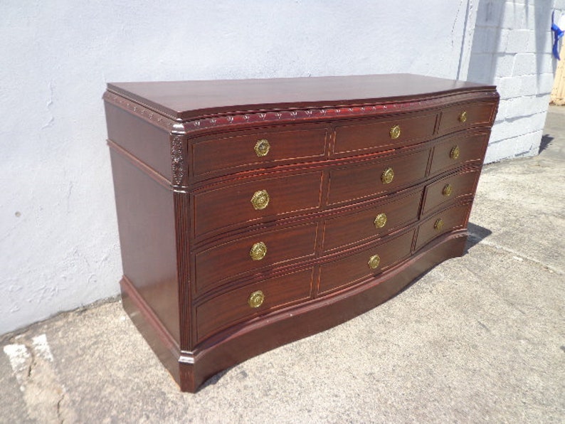 Antique Dresser Mahogany Wood Art Deco Chest of Drawers Wood Furniture Midcentury Mid Century Retro Bedroom storage CUSTOM PAINT AVAIL image 3