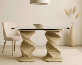 Pair of Postmodern Sculptural Dining Table Bases - Glass not included