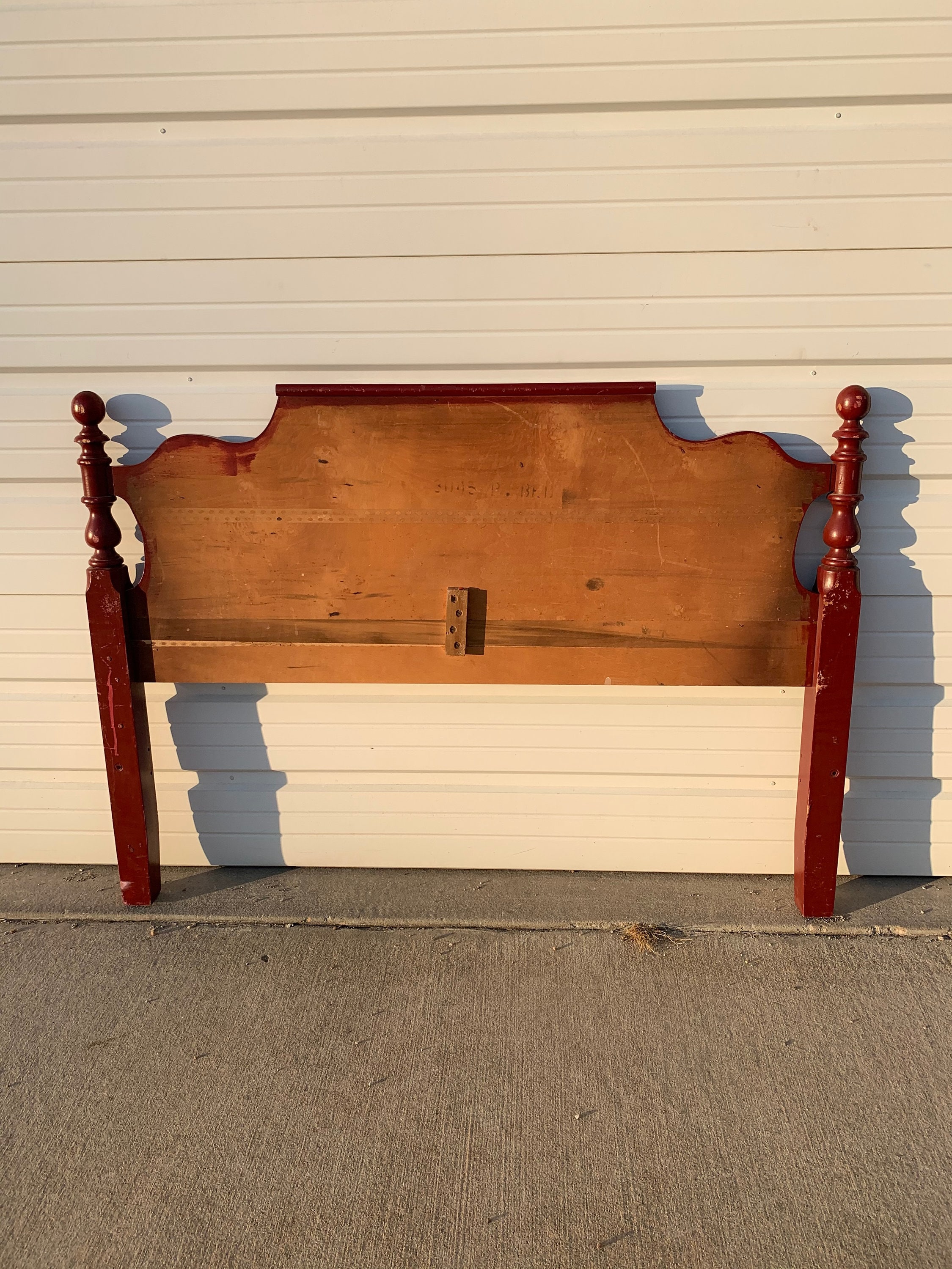 Antique Full Headboard Wood Bed Traditional Vintage Bedroom Furniture