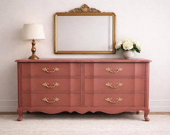 Pick Your Color French Provincial Dresser -  Vintage Serpentine Chest - Refinished To Order