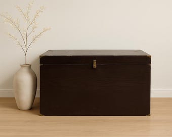 Trunk Vintage Storage Rustic Steamer Coffee Table Hope Campaign Chest Blanket Bed Bench Wood Boho Beach Cottage Coastal Wardrobe Primitive