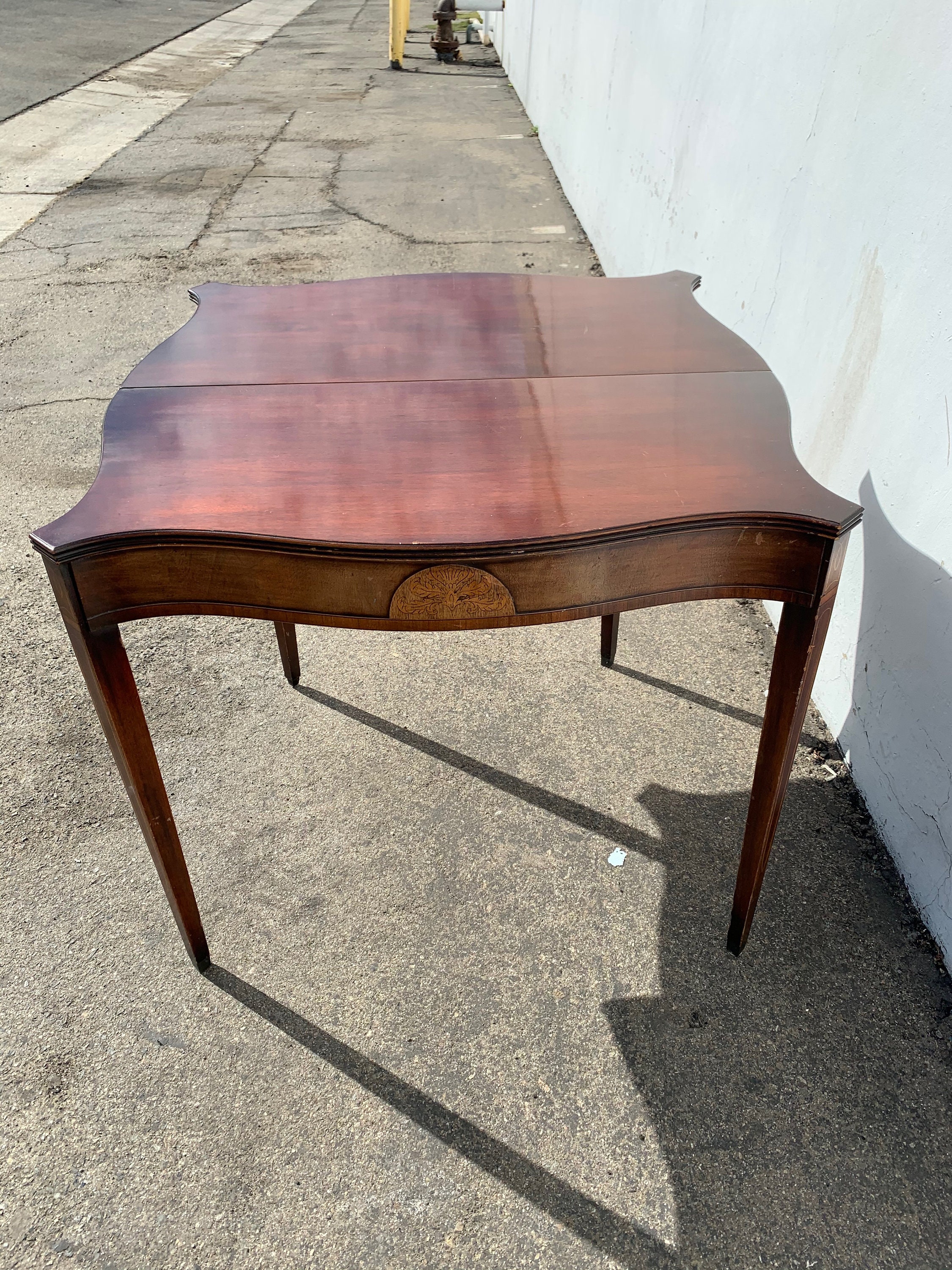 Antique Table Flip Top Game Card Table Wood Accent Console Traditional