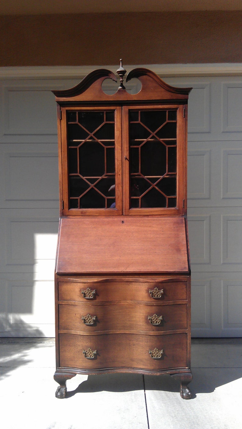 ON HOLD for Will Chippendale Secretary Hutch desk antique Etsy