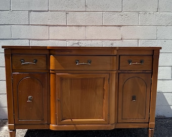 Antique Buffet Breakfront Cherry Wood Cabinet Console Tv Stand Server Storage Traditional Regency Vintage Entry Table CUSTOM PAINT AVAIL