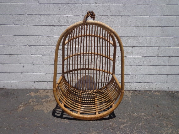 Hanging Chair Egg Rattan Bohemian Boho Chic Peacock Dome Etsy