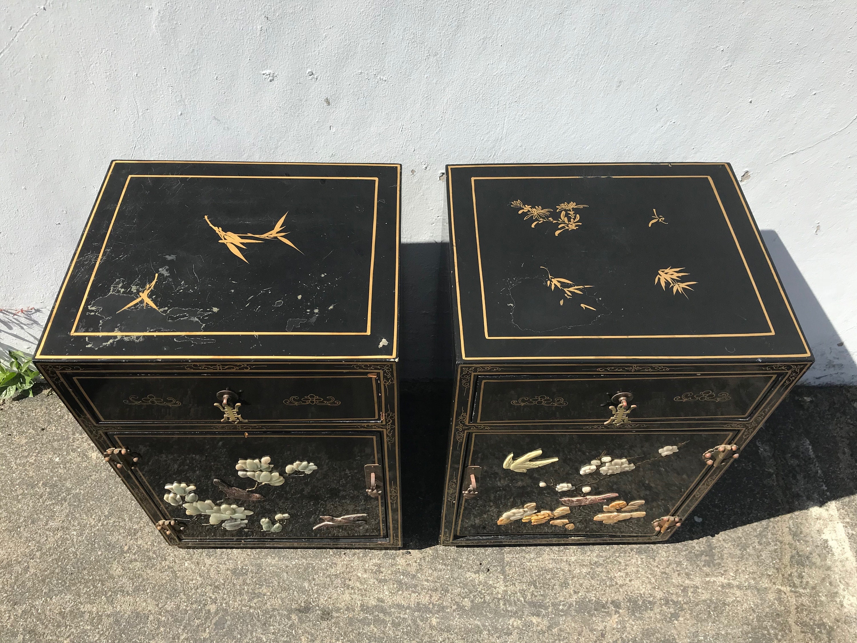 Nightstands Pair Century Furniture Asian Inspired Chinoiserie