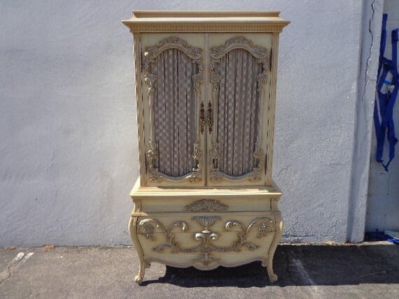 Antique French Provincial Dresser Armoire Rococo Baroque Chest Etsy