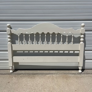 Vintage Wood Headboard French Country Full Size Bedroom Furniture Wood Neoclassical Shabby Chic White Hollywood Regency Glam Bohemian