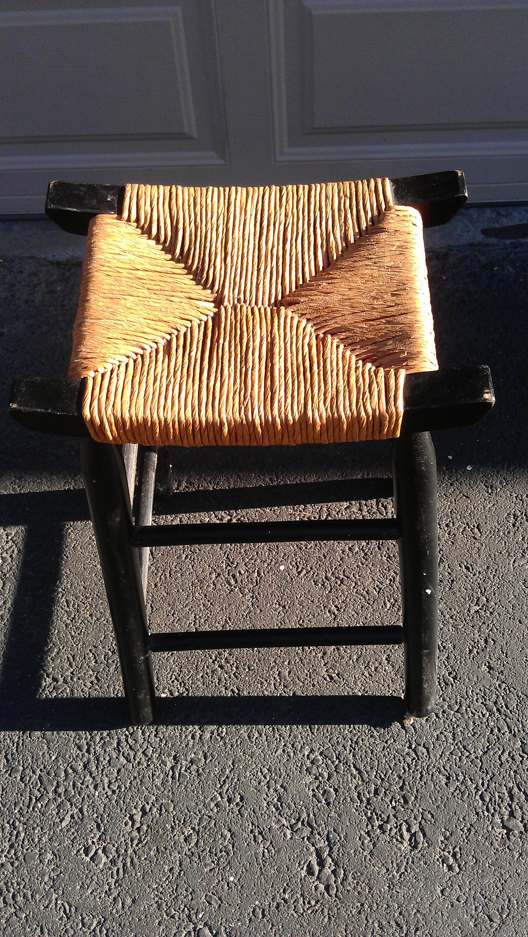 Bar Stool Rush Seat Wood Drafting Art Dining Chair Wood Boho Chic