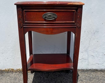 Antique Mahogany Wood Finish Nightstand Furniture Bedside Table Hepplewhite Sheraton Style Storage Chest Country Bedroom CUSTOM PAINT AVAIL