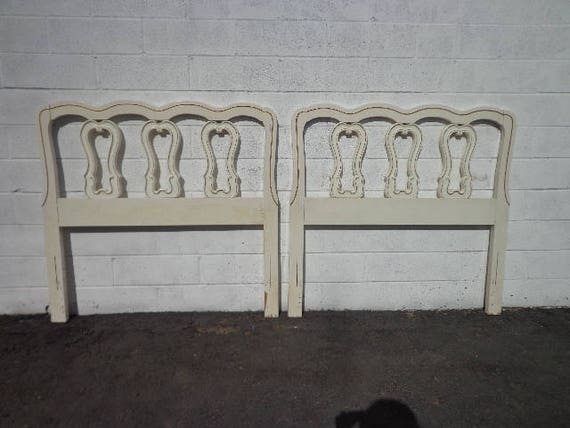 2 Headboards Pair Vintage French Provincial Twin Bedroom Set Single Bed Shabby Chic Country Cottage Coastal Regency Custom Paint Avail