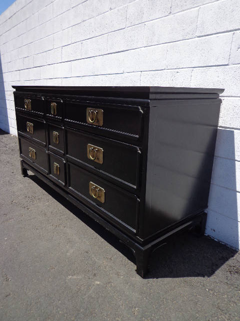 black boho dresser Rattan Storage Cabinet With 3 Large Drawers, Boho Mid Century Wooden N
