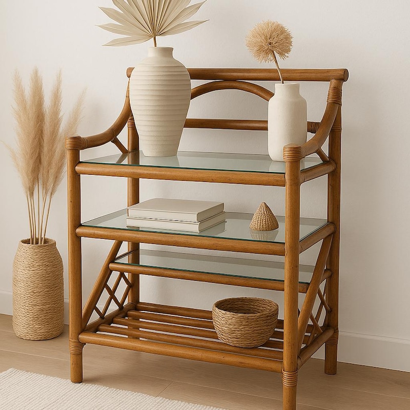 Rattan Bookcase - Etsy