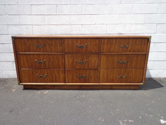 Drexel Accolade Campaign Dresser Chest Drawers Bureau Buffet Etsy