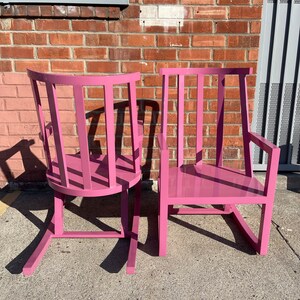 Pair of Rocking Chairs Vintage Indoor Outdoor Rocker Armchair Glider Nursery Bohemian Boho Chic Hollywood Regency Eclectic Style image 9