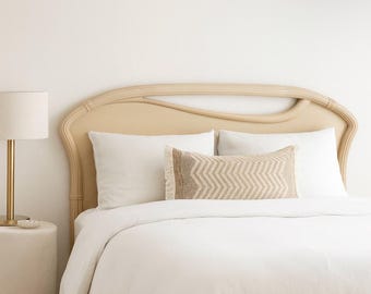 Post Modern Italian Queen Headboard Vintage Bed Sculptural Hollywood Regency  Vintage Bedroom Made in Italy Art Deco CUSTOM PAINT AVAIL