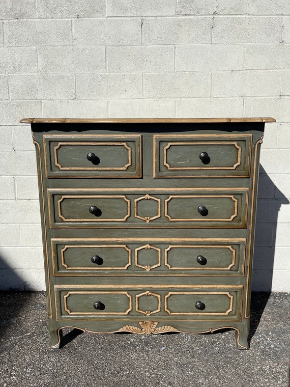 Vintage Wood Dresser Tall Chest of Drawers Bedroom Storage Country