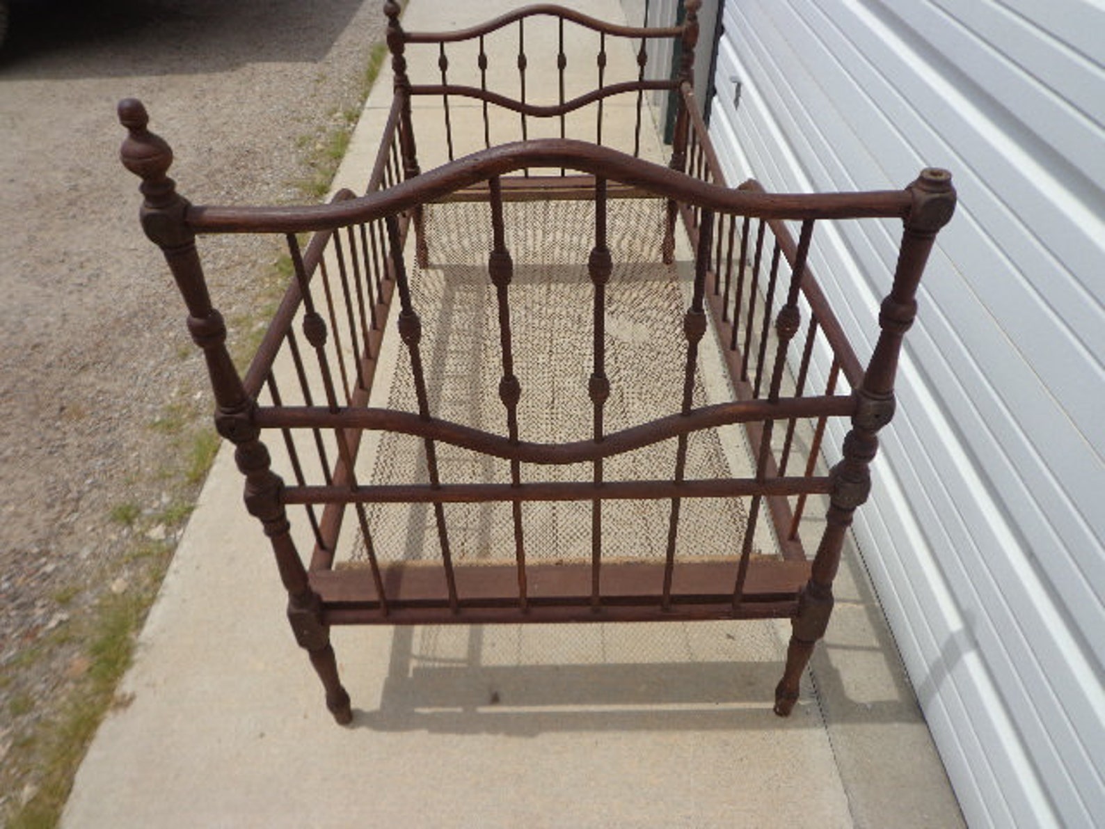 Antique Wood Baby Crib Shabby Chic Daybed Day Bed Settee Etsy