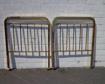 Pair of Headboards Twin Bed Single Headboard Brass Gold Furniture Bedroom Hollywood Regency Mid Century Modern Vintage Glam Boho Bohemian