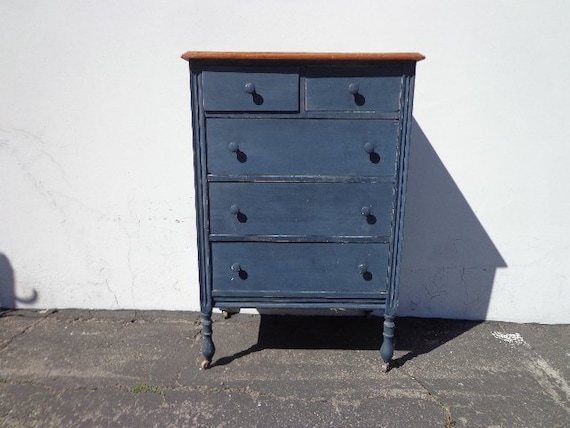 Dresser Tall Boy Highboy Wood Chest Drawers Antique Shabby Etsy