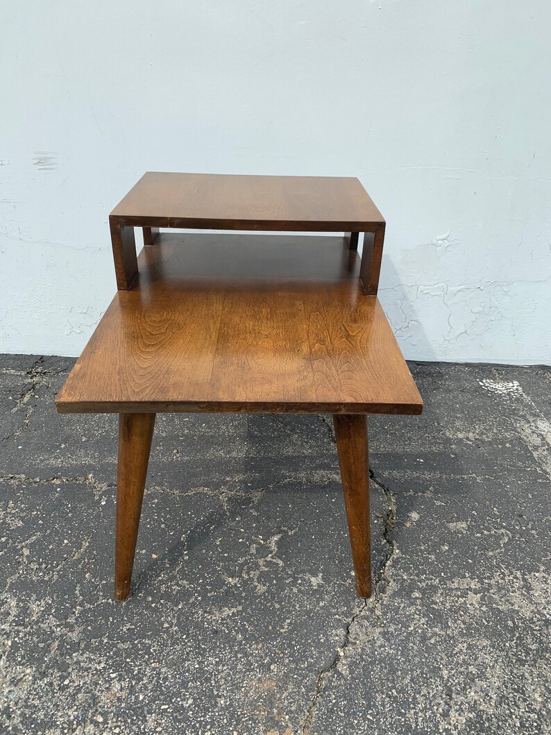 2 Tier Mid Century Modern Danish Accent End Side Table MCM Etsy