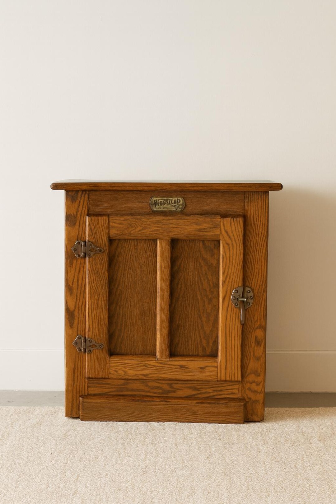 Table Ice Box Antique White Clad Oak Ice Box Table, Entryway Cabinet CUSTOM PAINT ...