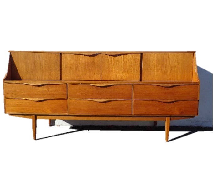Mid Century Modern Danish TV Media Console Sideboard Furniture Etsy