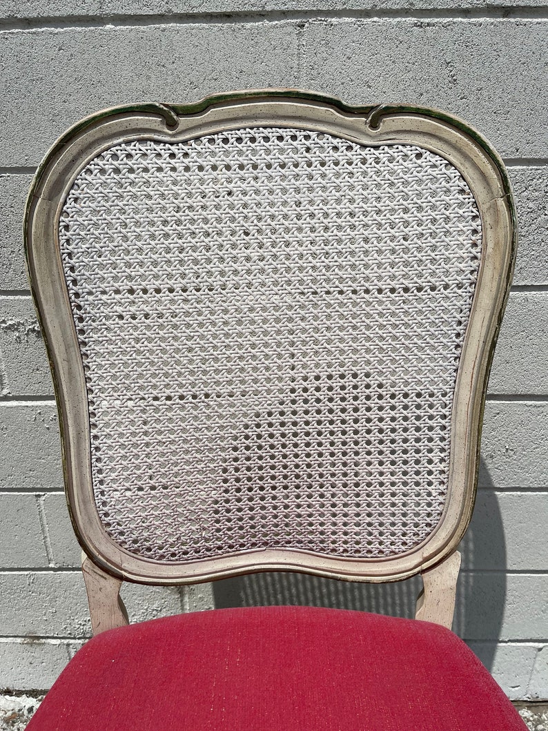 Antique Vanity Chair French Provincial Boudoir Seating Bedroom Pink Glam Shabby Chic Victorian