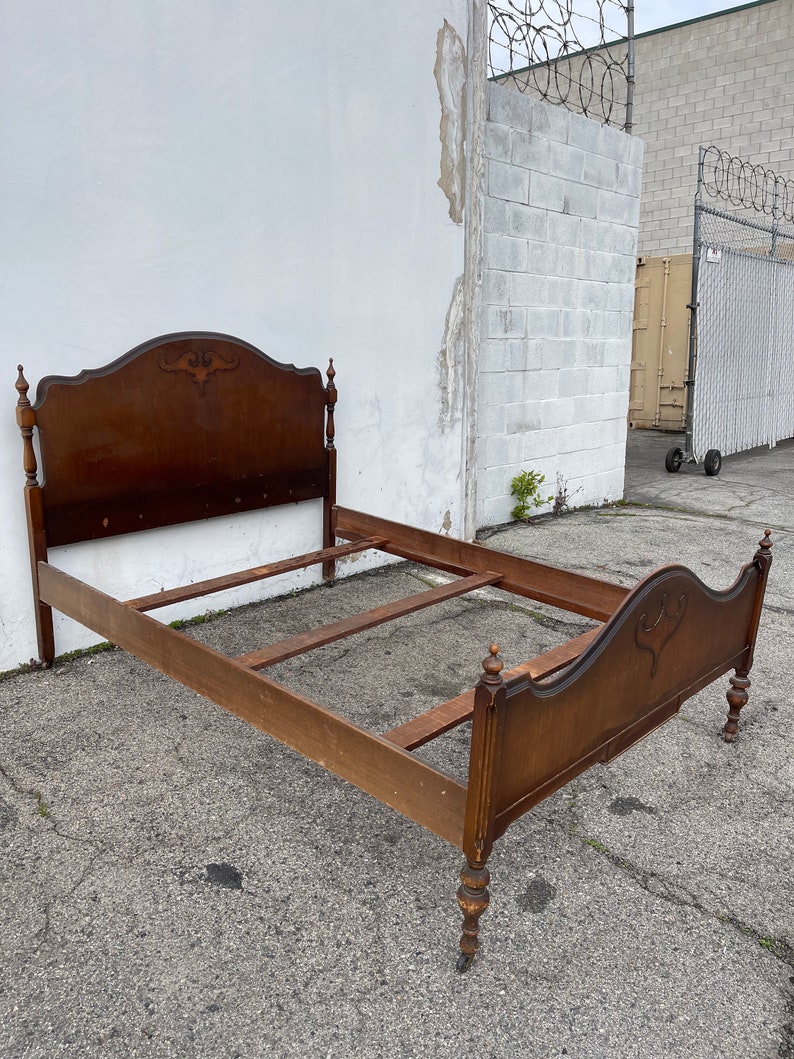 Antique Full Size Bed Shabby Chic Primitive Rustic Provincial Headboard ...