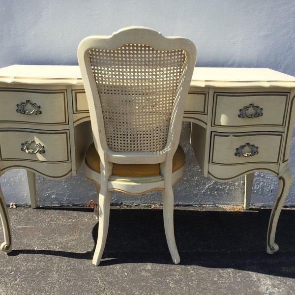 Desk French Provincial Writing Chair Hollywood Regency Boudoir Set Vanity Shabby Chic Desk Dresser Table Laptop Stand CUSTOM PAINT AVAILABLE