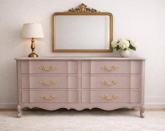 Pick Your Color French Provincial Dresser -  Vintage Serpentine Chest - Refinished To Order
