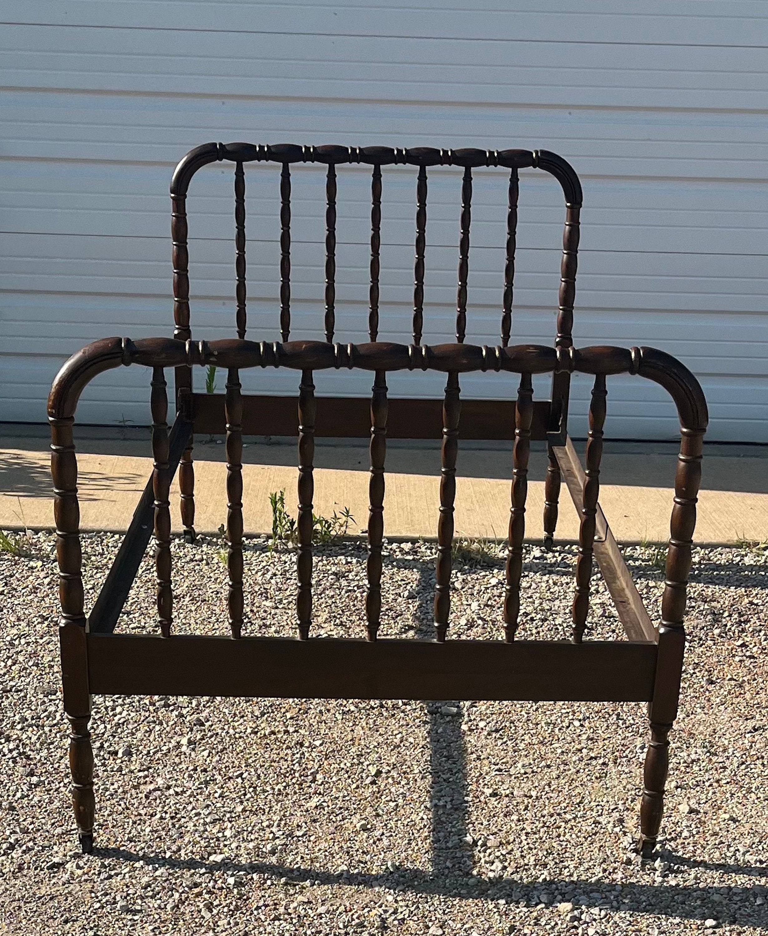 Antique Jenny Lind Twin Size Bed Country Wood Spindle Headboard