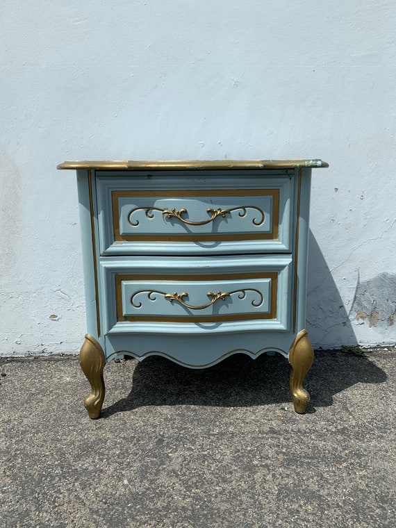 Antique Nightstand French Provincial 2 Drawer Wood Bedside Antique Nightstand French Provincial 2, Antique Wood Bedside Tables